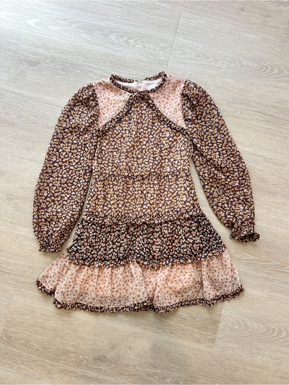 Gianni Bini Girl’s Fall Floral Dress Size 7 Years Ruffles Long Sleeve